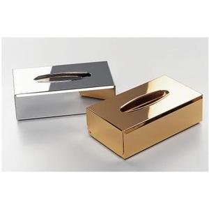 Argent et or fer métal boîte à mouchoirs porte-papier de soie pour la maison salle de bain et salle de bain utilisation porte-serviettes - Product Image 1