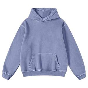 เสื้อฮู้ดสวมหัวมีกระเป๋าจิงโจ้ขนาดใหญ่สำหรับผู้หญิงผ้าฟลีซ100% ซักด้วยกรดจากหินได้ทรงหลวมเสื้อผ้าแนวสตรีทแวร์ออกแบบโลโก้ได้ตามต้องการ - Product Image 1