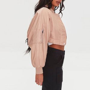 2026 High Quality Long Sleeve Bomber Jacket for Women Hot Sale Women's <b>Standing</b> Collar Full Zip up Bomber Jacket PAKISTAN - Product Image 4