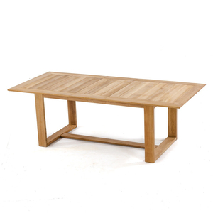Table à manger rectangulaire en teck massif Design moderne Couleur naturelle Utilisation polyvalente pour les hôtels et villas en plein air - Product Image 1