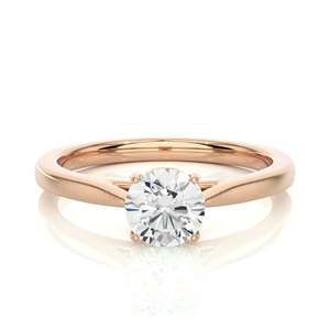 Anillo de moissanita solitario de corte redondo CTW 1,10 para mujer, anillo de regalo de aniversario y cumpleaños para seres queridos - Product Image 1