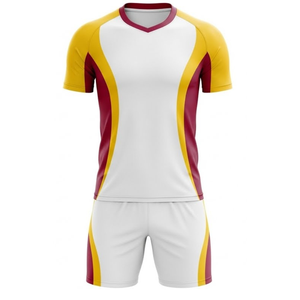 Uniforme de Voleibol Personalizado Más Vendido en Amarillo, Marrón y Blanco, Manga Raglán, Sublimación, Secado Rápido, Conjunto de Camiseta de Voleibol - Product Image 2