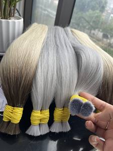 Extensiones de cabello a granel rubio ceniza colores 28 pulgadas 100% cabello virgen vietnamita de alta calidad - Product Image 2