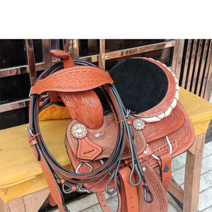 Selle de course à barils en cuir occidental de qualité supérieure, siège en daim - Product Image 4