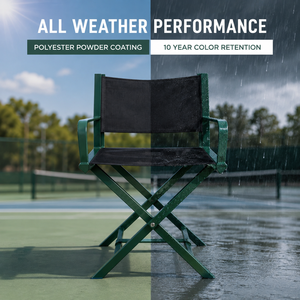 Chaise de juge de tennis, chaise pliante en aluminium avec siège en maille résistant aux intempéries, verte, pour terrains de padel, mobilier de tournoi pour clubs - Product Image 4
