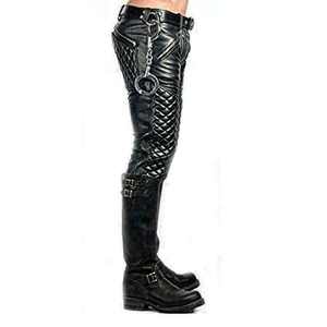 Pantalones Rectos de Cuero de Alta Calidad para Hombre, Estilo Casual, Frente Plano, a la Moda, Estilo Rockero, Cómodos, Transpirables y Ecológicos - Product Image 4