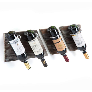 Venta directa de fábrica Estante de madera para botellas de vino Diseño simple Soporte de pared Soporte montado Estante para vino - Product Image 1
