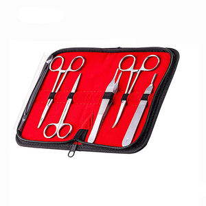 5 pièces Kits de suture chirurgicale avec manche Scalpel couteau ciseaux pince à épiler ensembles d'outils avec étui en cuir - Product Image 3