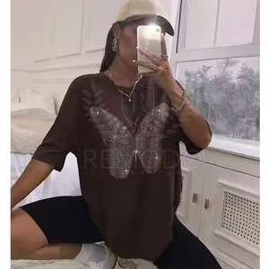 Camiseta de Verano para Mujer, Manga Corta, 100% Algodón, Secado Rápido, Transpirable, Estilo Glamuroso y Brillante - Product Image 3