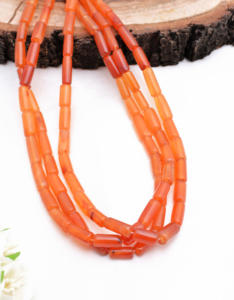 ลูกปัดคาร์เนเลียนแอฟริกาแบบเรียบ ขนาด 10x5 ถึง 14x6 มม. ลูกปัดพลอยสำหรับทำเครื่องประดับชั้นดี - Product Image 1