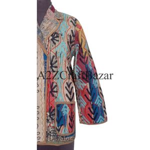 Chaqueta Reversible de Algodón Kantha Acolchada, Ecológica, Transpirable, con Estampado Floral Digital Vintage Indio para Mujeres y Niñas - Product Image 2