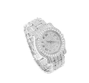 Reloj de Lujo con Diamantes Moissanite, Correa de Cuero, Resistente al Agua, Movimiento de Cuarzo de Alta Calidad, Totalmente Cubierto de Diamantes, para el Mercado de Joyería - Product Image 4