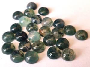 Agate Mousse Naturelle de Qualité Supérieure, Cabochon Rond de 7mm, Qualité Supérieure - Product Image 3