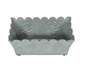 Juego de 4 macetas galvanizadas con asas de metal, macetas de metal de nuevo diseño para decoración de jardín interior y exterior, maceta y maceta de nueva apariencia - Product Image 2