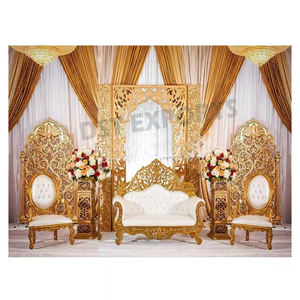 Conjunto de Sofás Color Marrón Dorado para Bodas, Diseño Moderno y Tradicional, Madera Tratada, Tamaño Personalizable para Eventos Elegantes, Receptores de Invitados, EE. UU. - Product Image 5