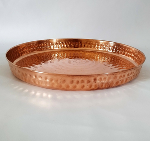 Bandeja de servicio de cobre Rústica Bandeja de proveedor al por mayor con mango de aluminio Vendedor superior Bandeja de cobre puro Rectángulo - Product Image 5