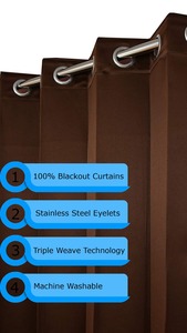 Vente chaude 100% rideaux drapés solides occultants Triple tissage tissu réduction du bruit rideaux lavables Style uni pour la couverture de la pièce - Product Image 3