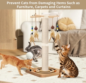 Cat <strong>Scratching</strong> <strong>Post</strong> Cat Furniture for Indoor Cats Scratcher Tree Tower with Hanging and Ball Track Activity Center for <strong>Kitten</strong> - Product Image 1