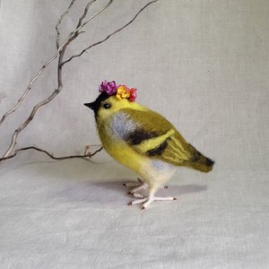 Handgemaakte Milieuvriendelijke Vilten Wollen Vogels Ambachtelijk Vervaardigde Aviaire Sculpturen Voor Unieke Huisdecoratie Doordacht Knuffelspeelgoed - Product Image 2