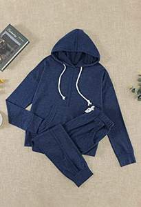 Conjunto Deportivo de 2 Piezas para Mujer, de Alta Calidad, para Invierno, Ajustado, Bordado, con Sudadera con Capucha y Pantalones Deportivos - Product Image 2