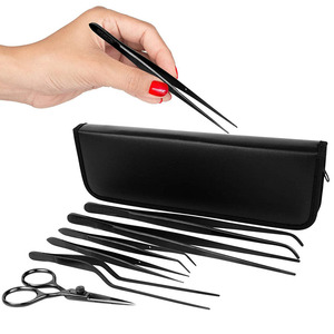 Culinary Total Juego de 6 piezas de acero inoxidable que incluye pinzas curvas rectas compensadas Super Sharp Chef Tijeras Pinzas Todo Metal - Product Image 1