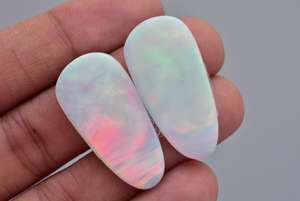 Oparex-ópalo de imitación de nebulosa, Ópalo de imitación para diseño, Gema de ópalo, par de cabujones - Product Image 4