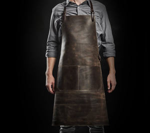 ผ้ากันเปื้อนสำหรับเชฟครัวแบบมีกระเป๋ามีซิปขนาดใหญ่ผ้ากันเปื้อนหนังกันน้ำและปรับโลโก้ได้ตามต้องการสำหรับ LAN-0283ผู้หญิงและผู้ชาย - Product Image 3