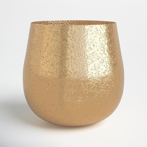 Modern Golden Glossy Metal Planter <b>for</b> Indoor & Outdoor <b>Plants</b> Home & Office Decor Table Top Floral Pots - Product Image 4