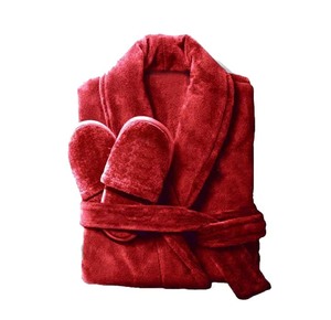 Unisex Super Fluffy Coral Fleece Bathrobe Slippers Custom Logo Luxury Hotel Spa Aesthetic Beauty Sleepwear for Home Use White - Product Image 1