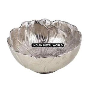 Première qualité argent Ware métal Lotus bol chocolat bol de service bonbons Dessert affichage Vintage décoratif Table Ware bol - Product Image 1