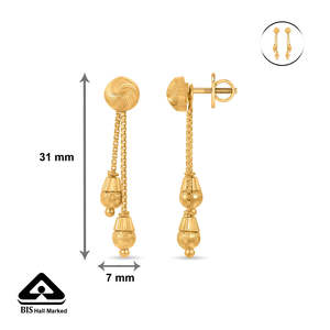 Pendientes de Oro con Diseño de Espiral y Colgantes para Mujer - Product Image 6