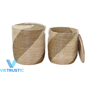 Juego de cestas de almacenamiento de mimbre de proveedor certificado Seagrass Water Hyacinth Yute Basket Almacenamiento y organización Home To Home - Product Image 4