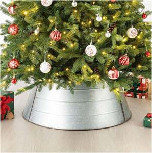 Elegant design galvanized iron <b>tree</b> <b>collar</b> classy inspired decor home new year Xmas party Christmas decoration <b>tree</b> stand - Product Image 5