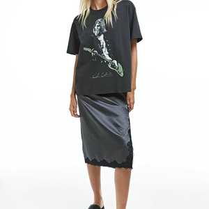 เสื้อยืดแขนสั้นสำหรับผู้หญิงใส่ได้ทั้งชายและหญิงเสื้อยืดออกกำลังกายแขนสั้นผ้าคอตตอน100% มีโลโก้ OEM - Product Image 2