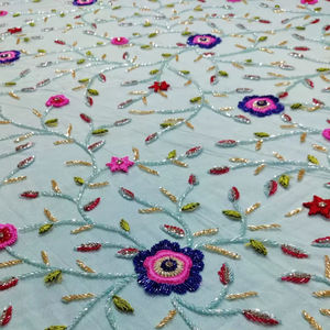 Hand beaded embroidered <b>fabric</b> - Product Image 1