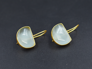 Joyería de latón chapado en oro de 18K para mujer al por mayor, Pendientes colgantes de piedra con base de latón - Product Image 2