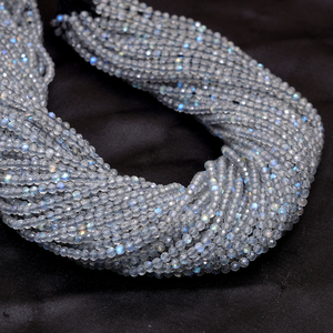 Cuentas Redondas Facetadas de Labradorita AAA de 2.5 mm, Labradorita Natural con Fuego Azul, Piedras Preciosas Microfacetadas Sueltas para la Fabricación de Joyas - Product Image 1