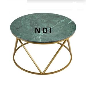 Calidad sostenible para oficina, escuelas, decoración, muebles, alambre de hierro, mesa de centro de Metal, acabado chapado en oro con tapa de mármol - Product Image 3