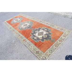 Tapis turc 4,7x11,6 pieds, grand tapis vintage, tapis camouflage rouge et gris - Product Image 2