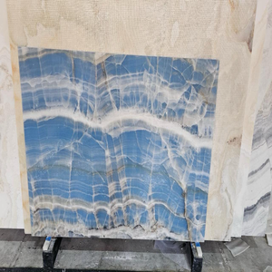 Dalles de marbre Onyx de luxe pierre noire bleue beige polie pour murs intérieurs pour EAU KSA Qatar Koweït Bahreïn USA Chine - Product Image 3