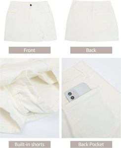 Mini-jupe tendance taille haute pour femmes, style doux en denim pour des looks du jour au soir, pour toutes les saisons - printemps, été, automne, hiver - Product Image 5