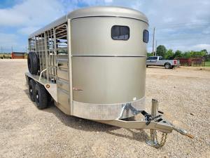 Nouvelle semi-remorque pour bétail GR 2023, 6-8 x 16 pieds, attelage par pare-chocs, pour ferme et chevaux, certifiée DOT, charge utile 40 kg, 5,2 m x 3,5 m x 2 m - Product Image 3