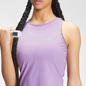 Camiseta ajustada personalizada con cuello redondo para mujer, camisetas sin mangas transpirables informales de estilo Vintage, camiseta sin mangas para gimnasio, Yoga, Fitness, servicio OEM - Product Image 1