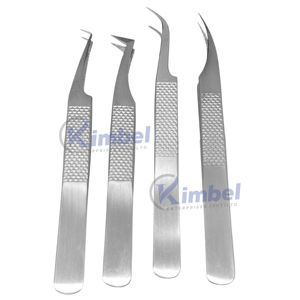 Pince à épiler d'extension de cils en acier inoxydable finition argentée de marque privée pointe pointue usage professionnel précision Durable 120mm - Product Image 4