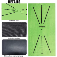Tapis d'entraînement de golf vert 60cmx30cm avec logo personnalisé pour détection de swing et retour de trajectoire de frappe en salle de practice