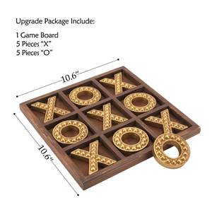Jeu de société Tic Tac Toe en bois de haute qualité avec finition de qualité supérieure pour les enfants, les adultes et la famille, jeu de stratégie classique - Product Image 6