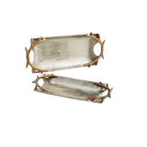 Plateau de service en métal moderne pour la maison, les hôtels et les restaurants Plateau décoratif pour mariage et fête - Product Image 4