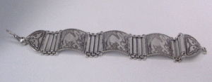 Trendy Religious Alloy Metal Cuff <b>Bracelet</b> with Pearl and Diamond for Wedding Anniversary Party or Gift - Product Image 1
