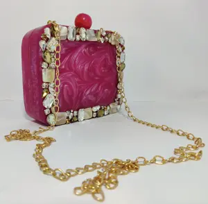 Stone and Resin Beads Work Ladies Body Cross Bag Women Party at Best Price from Indian Exporter