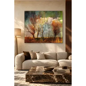 Impression sur toile Fida : Arbres d'automne sous un ciel texturé - Product Image 5